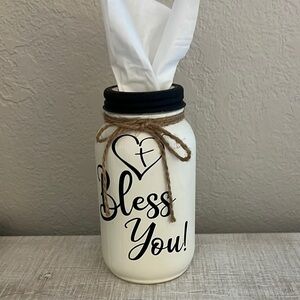 “Bless You”Mason Jar Tissue Holder
